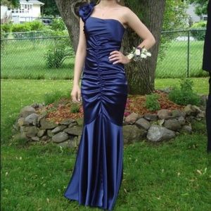 Prom Dress Eggplant one shoulder mermaid style